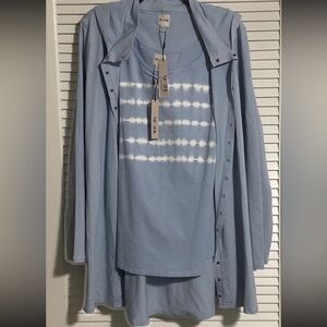NIC+ZOE Light Blue Layered Top - XL JACKET, 1X tank, and 2x tank set
